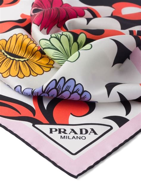 prada nylon scarf|prada printed twill scarf.